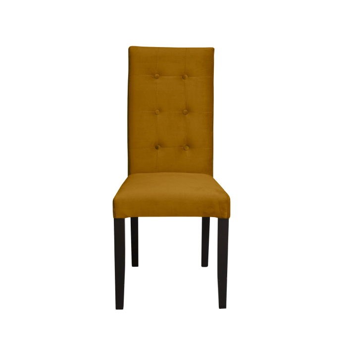 Set 2 scaune living TEO LUX, picioare lemn wenge, stofa galben, 46x60x98 cm [2]
