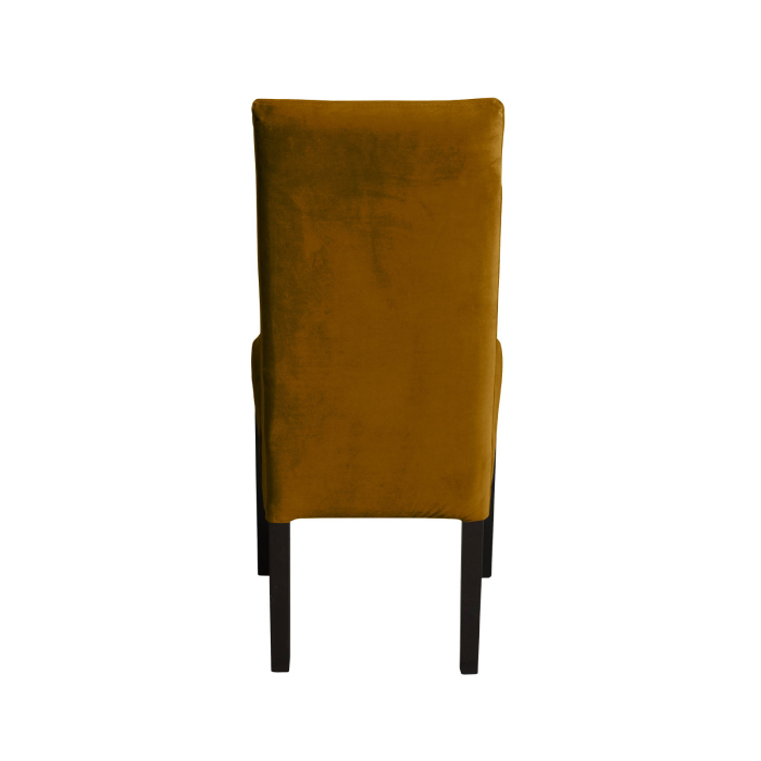 Set 2 scaune living TEO LUX, picioare lemn wenge, stofa galben, 46x60x98 cm [4]