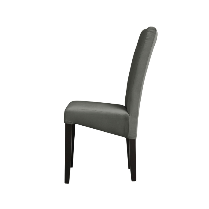Set 2 scaune living TEO LUX, picioare lemn wenge, stofa gri deschis, 46x60x98 cm [3]