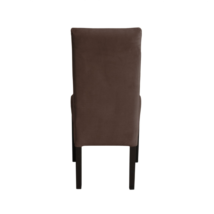 Set 2 scaune living TEO LUX, picioare lemn wenge, stofa maro, 46x60x98 cm [4]