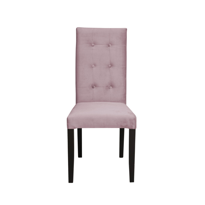 Set 2 scaune living TEO LUX, picioare lemn wenge, stofa roz pudra, 46x60x98 cm [2]
