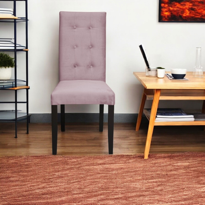 Set 2 scaune living TEO LUX, picioare lemn wenge, stofa roz pudra, 46x60x98 cm [5]