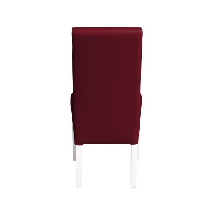 Set 2 scaune living TEO, picioare lemn alb, piele ecologica bordo, 46x60x98 cm [4]