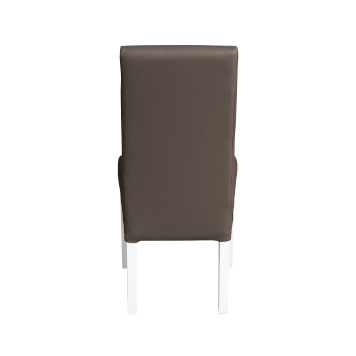 Set 2 scaune living TEO, picioare lemn alb, piele ecologica gri elefant, 46x60x98 cm [4]