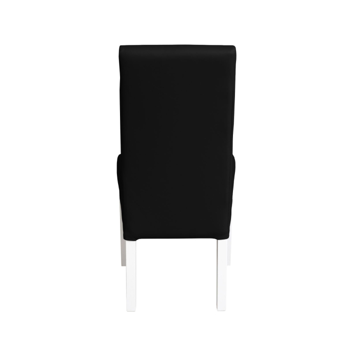 Set 2 scaune living TEO, picioare lemn alb, piele ecologica negru, 46x60x98 cm [4]
