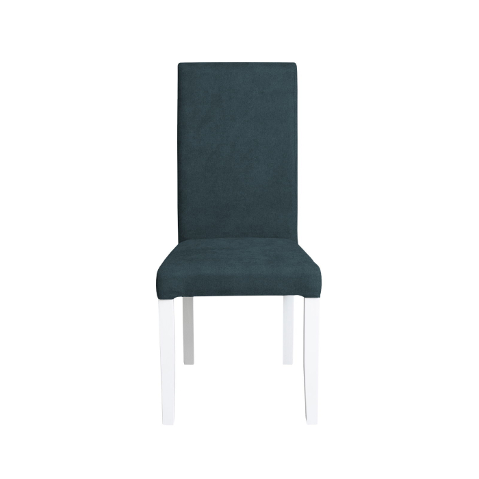 Set 2 scaune living TEO, picioare lemn alb, stofa albastru, 46x60x98 cm [2]
