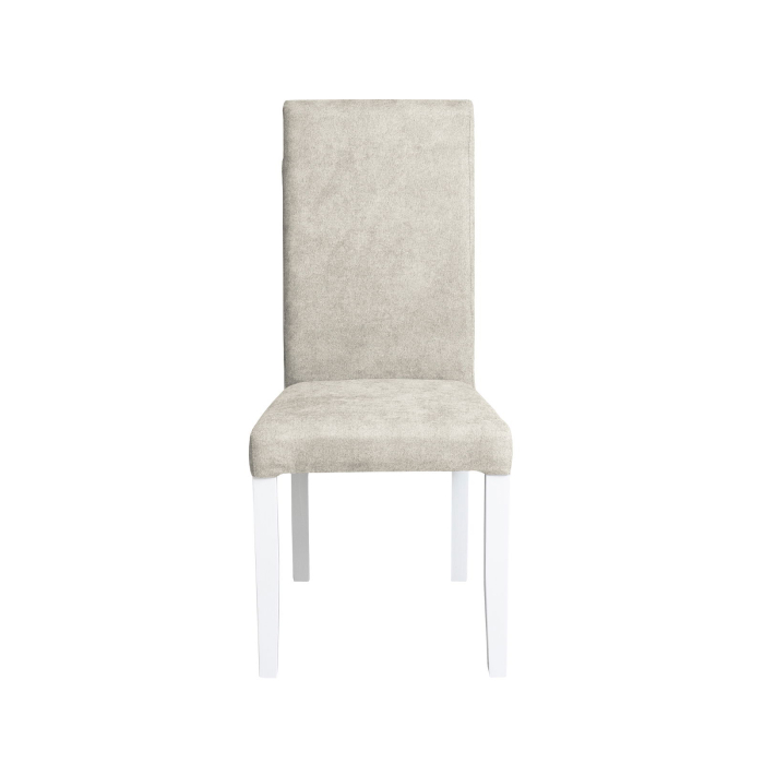 Set 2 scaune living TEO, picioare lemn alb, stofa crem, 46x60x98 cm [2]