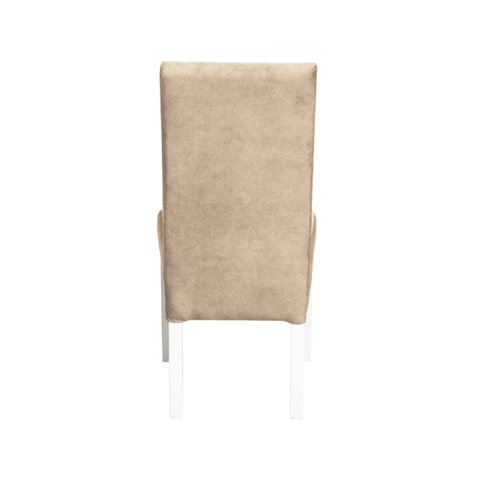 Set 2 scaune living TEO, picioare lemn alb, stofa z bej, 46x60x98 cm [4]