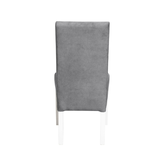 Set 2 scaune living TEO, picioare lemn alb, stofa z gri deschis, 46x60x98 cm [4]