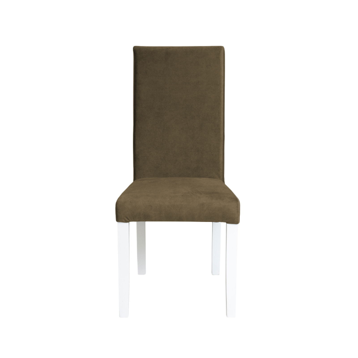 Set 2 scaune living TEO, picioare lemn alb, stofa z kaki, 46x60x98 cm [2]