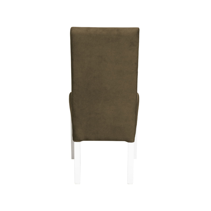 Set 2 scaune living TEO, picioare lemn alb, stofa z kaki, 46x60x98 cm [4]