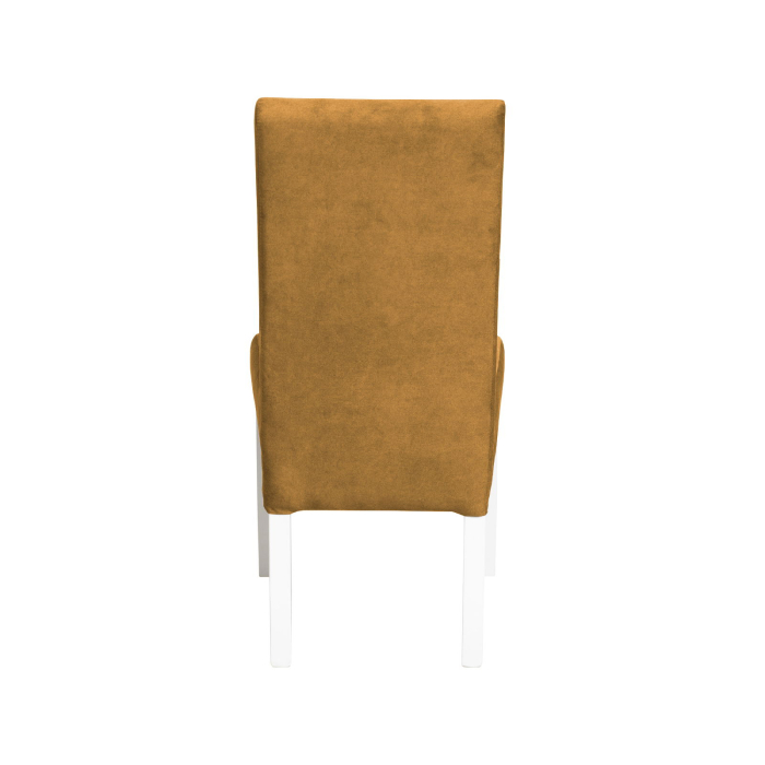 Set 2 scaune living TEO, picioare lemn alb, stofa z mustar, 46x60x98 cm [4]