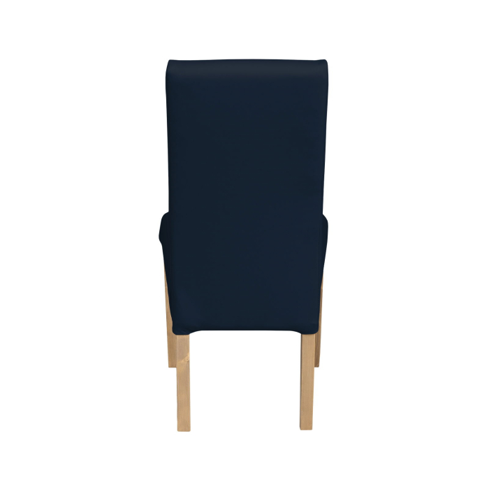 Set 2 scaune living TEO, picioare lemn natur, piele ecologica albastru, 46x60x98 cm [4]