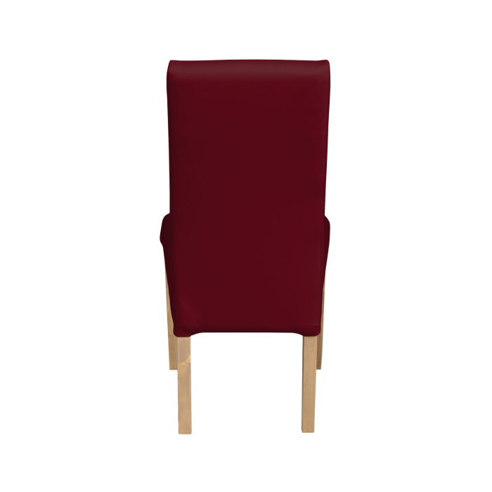 Set 2 scaune living TEO, picioare lemn natur, piele ecologica bordo, 46x60x98 cm [4]