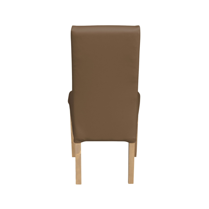 Set 2 scaune living TEO, picioare lemn natur, piele ecologica cappuccino, 46x60x98 cm [4]