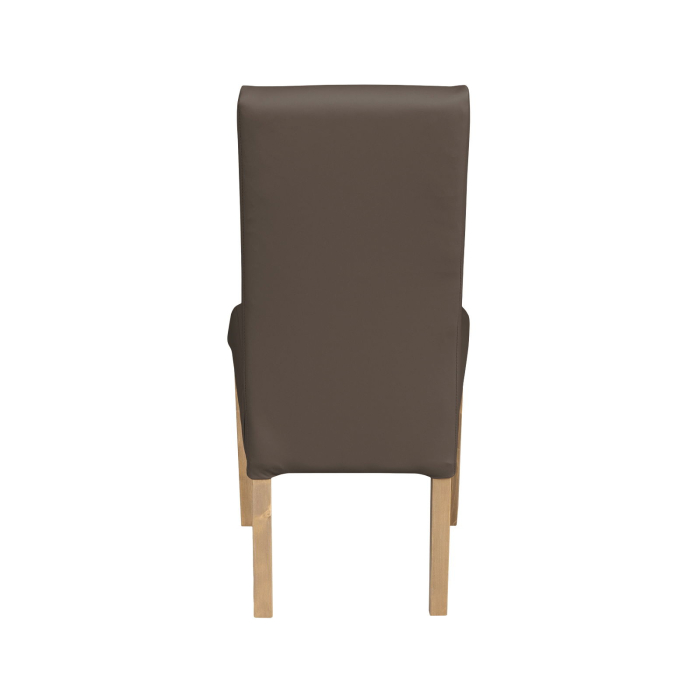 Set 2 scaune living TEO, picioare lemn natur, piele ecologica gri elefant, 46x60x98 cm [4]