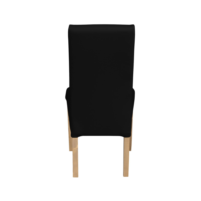 Set 2 scaune living TEO, picioare lemn natur, piele ecologica negru, 46x60x98 cm [4]