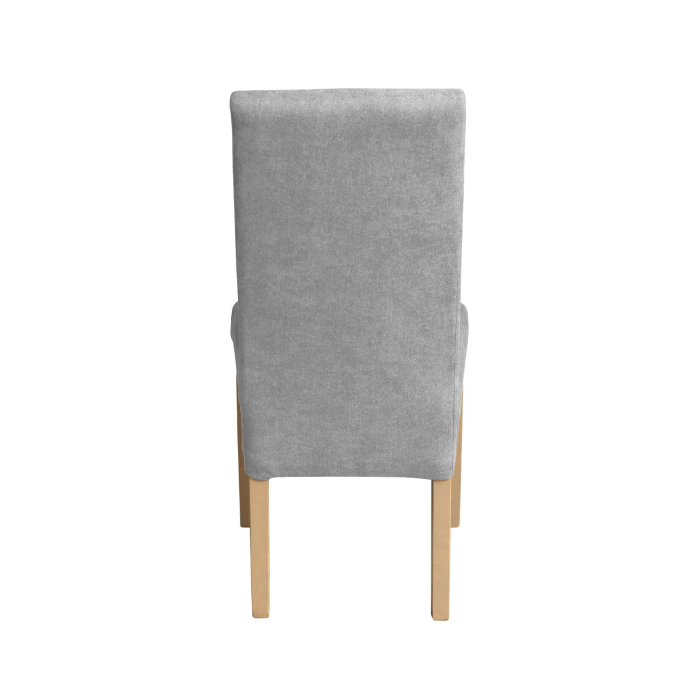 Set 2 scaune living TEO, picioare lemn natur, stofa gri deschis, 46x60x98 cm [4]