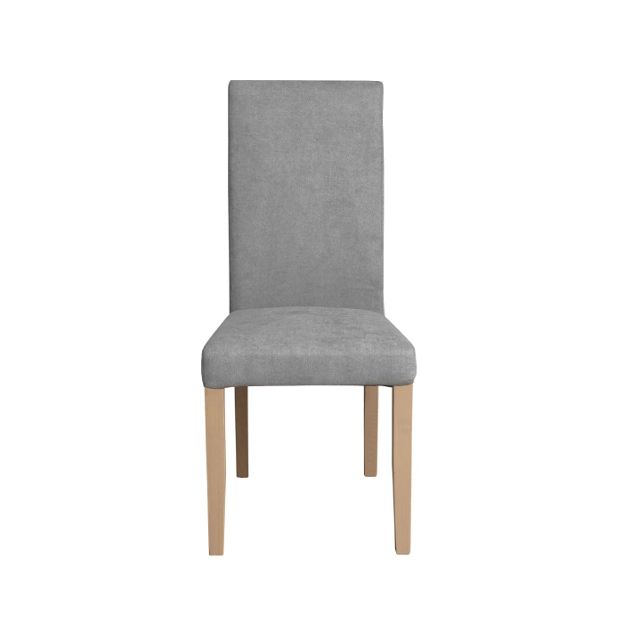 Set 2 scaune living TEO, picioare lemn natur, stofa gri deschis, 46x60x98 cm [2]