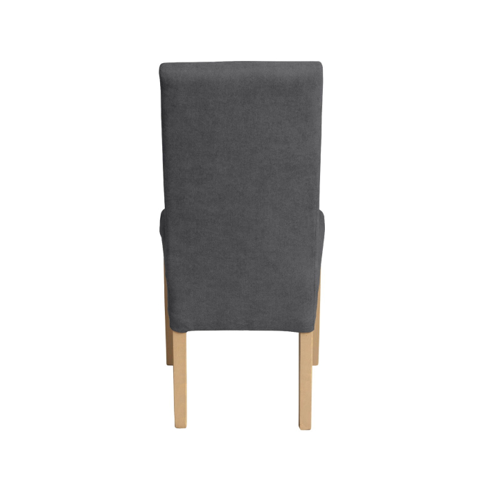 Set 2 scaune living TEO, picioare lemn natur, stofa gri inchis, 46x60x98 cm [4]