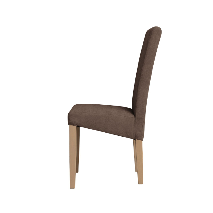 Set 2 scaune living TEO, picioare lemn natur, stofa maro, 46x60x98 cm [3]