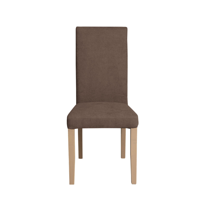Set 2 scaune living TEO, picioare lemn natur, stofa maro, 46x60x98 cm [2]