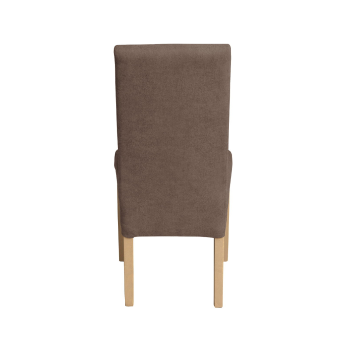 Set 2 scaune living TEO, picioare lemn natur, stofa maro, 46x60x98 cm [4]