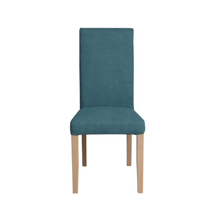 Set 2 scaune living TEO, picioare lemn natur, stofa turcoaz, 46x60x98 cm [2]