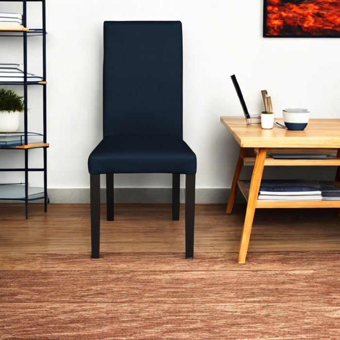 Set 2 scaune living TEO, picioare lemn wenge, piele ecologica albastru, 46x60x98 cm [5]