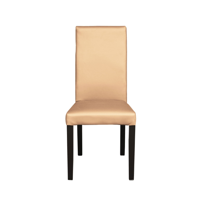 Set 2 scaune living TEO, picioare lemn wenge, piele ecologica bej, 46x60x98 cm [2]