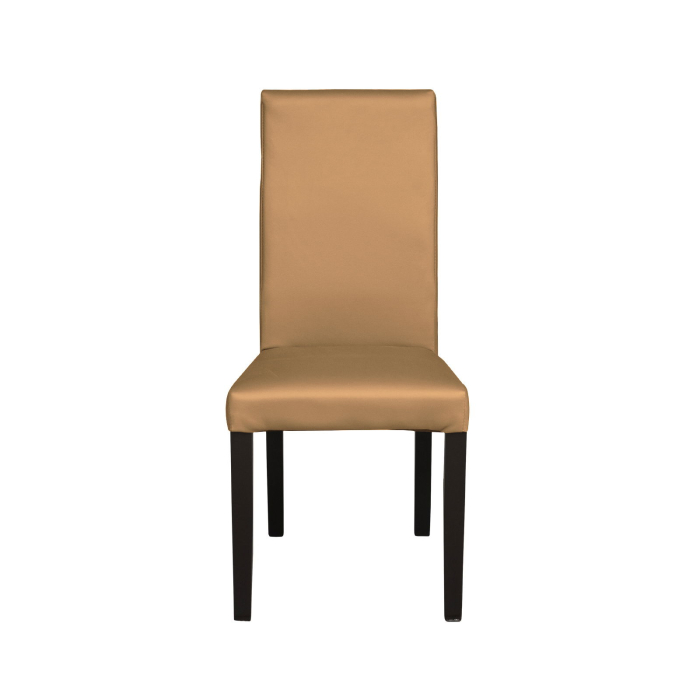 Set 2 scaune living TEO, picioare lemn wenge, piele ecologica bej inchis, 46x60x98 cm [2]