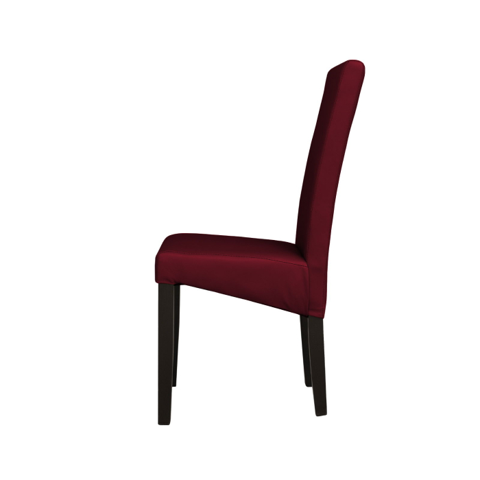 Set 2 scaune living TEO, picioare lemn wenge, piele ecologica bordo, 46x60x98 cm [3]