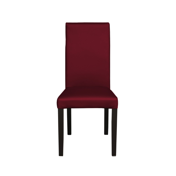 Set 2 scaune living TEO, picioare lemn wenge, piele ecologica bordo, 46x60x98 cm [2]