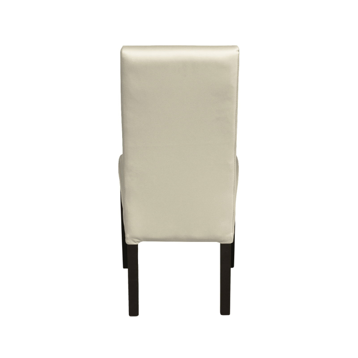Set 2 scaune living TEO, picioare lemn wenge, piele ecologica crem, 46x60x98 cm [4]