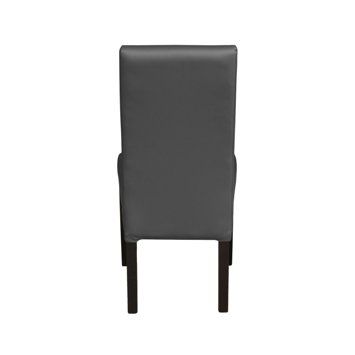 Set 2 scaune living TEO, picioare lemn wenge, piele ecologica gri, 46x60x98 cm [4]