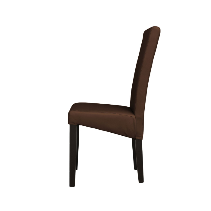 Set 2 scaune living TEO, picioare lemn wenge, piele ecologica maro deschis, 46x60x98 cm [3]