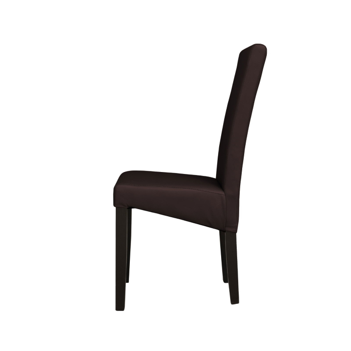 Set 2 scaune living TEO, picioare lemn wenge, piele ecologica maro inchis, 46x60x98 cm [3]