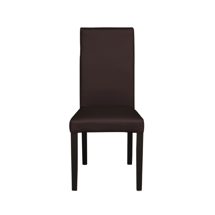 Set 2 scaune living TEO, picioare lemn wenge, piele ecologica maro inchis, 46x60x98 cm [2]