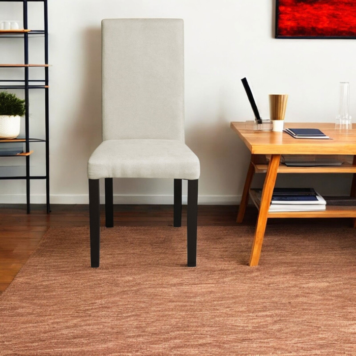 Set 2 scaune living TEO, picioare lemn wenge, stofa crem, 46x60x98 cm [5]