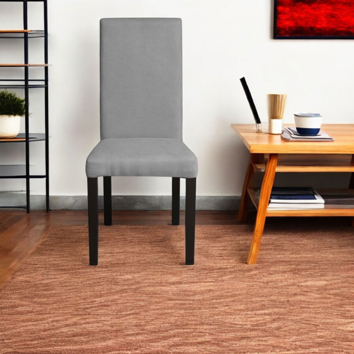 Set 2 scaune living TEO, picioare lemn wenge, stofa gri deschis, 46x60x98 cm [5]
