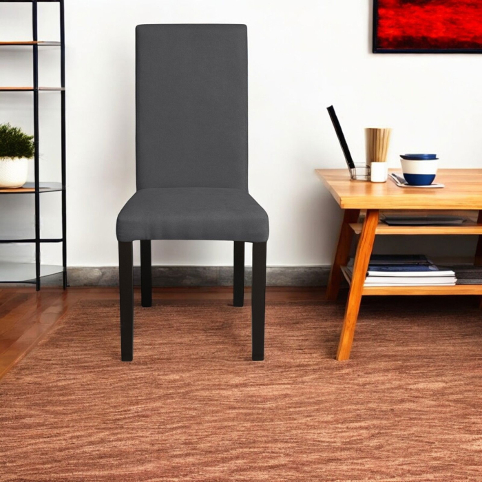 Set 2 scaune living TEO, picioare lemn wenge, stofa gri inchis, 46x60x98 cm [5]