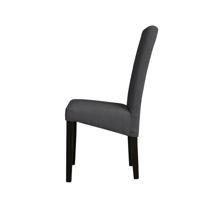 Set 2 scaune living TEO, picioare lemn wenge, stofa gri inchis, 46x60x98 cm [3]