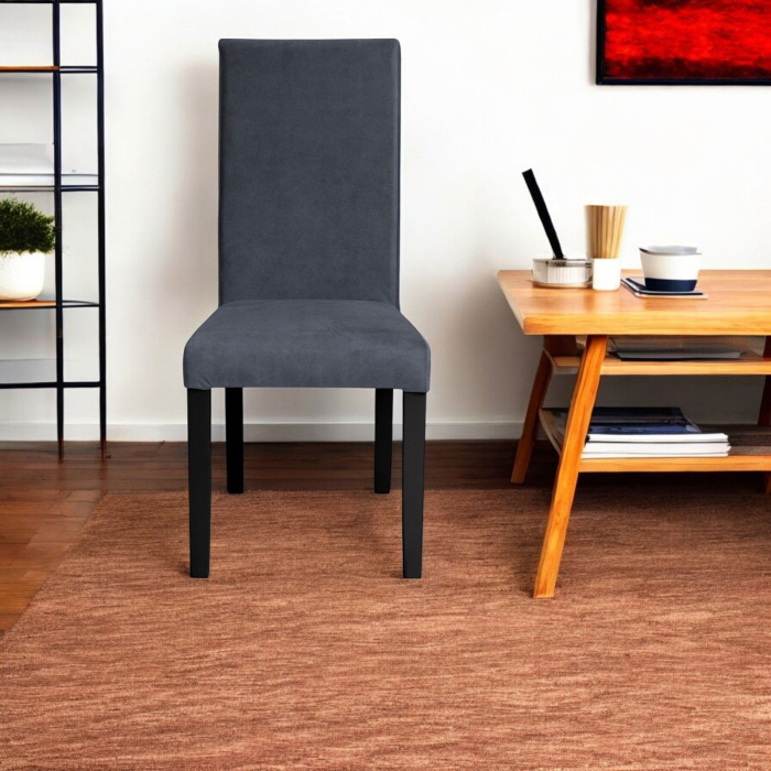 Set 2 scaune living TEO, picioare lemn wenge, stofa z albastru, 46x60x98 cm [5]