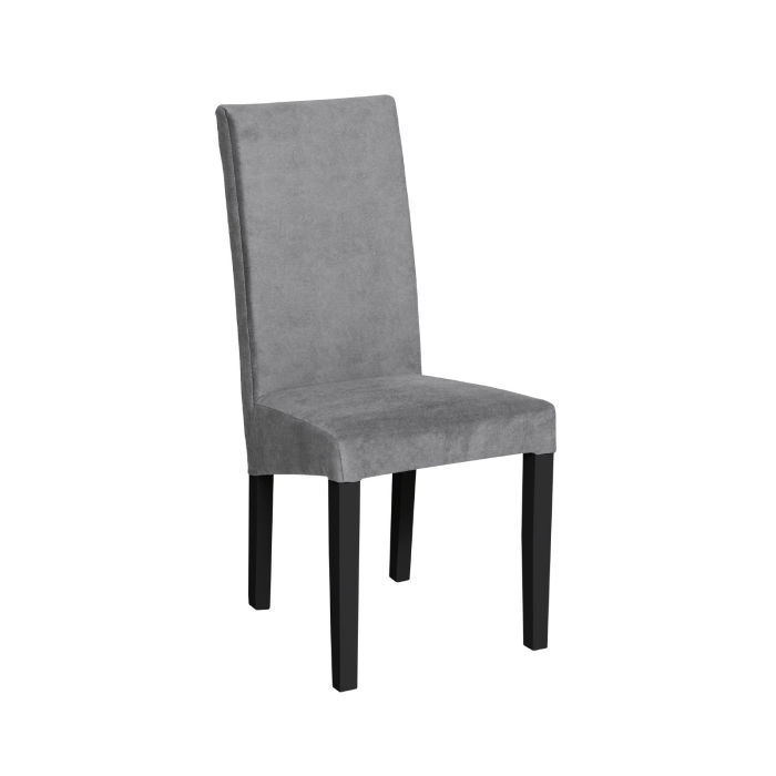 Set 2 scaune living TEO, picioare lemn wenge, stofa z gri deschis, 46x60x98 cm [3]