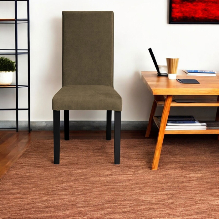 Set 2 scaune living TEO, picioare lemn wenge, stofa z kaki, 46x60x98 cm [5]
