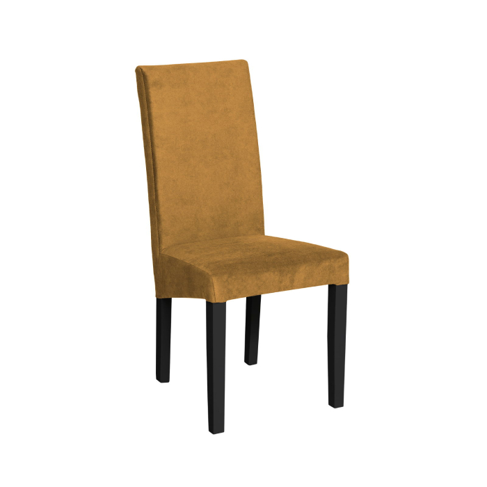Set 2 scaune living TEO, picioare lemn wenge, stofa z mustar, 46x60x98 cm [3]