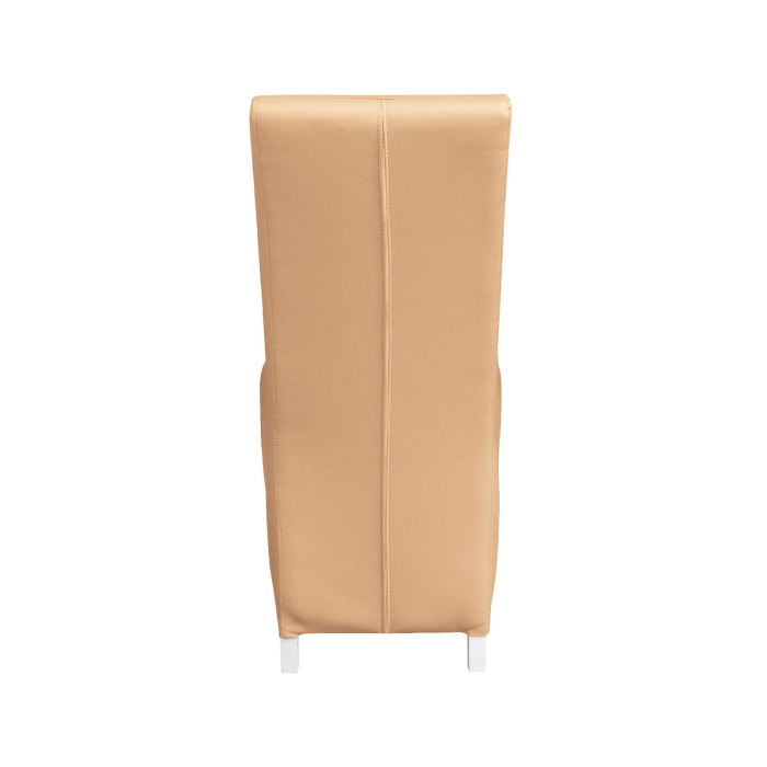 Set 2 scaune living VANESSA, picioare lemn alb, piele ecologica bej, 47x60x110 cm [4]