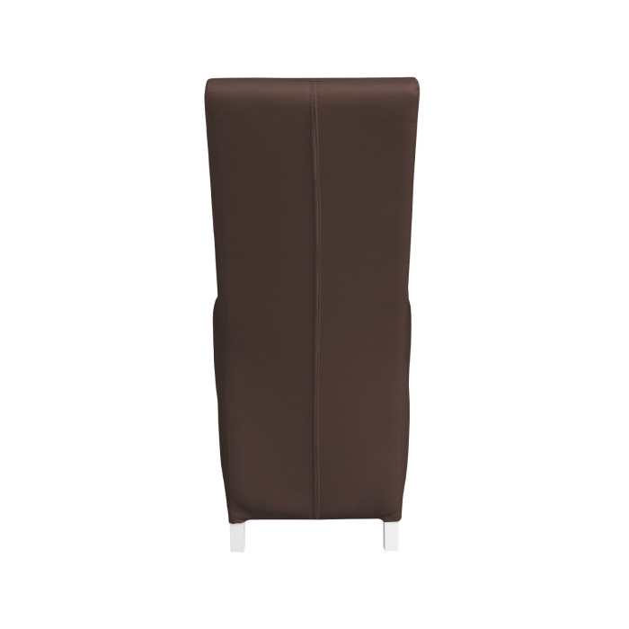 Set 2 scaune living VANESSA, picioare lemn alb, piele ecologica maro deschis, 47x60x110 cm [4]