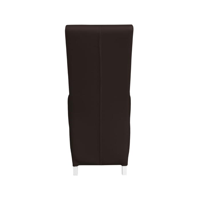 Set 2 scaune living VANESSA, picioare lemn alb, piele ecologica maro inchis, 47x60x110 cm [4]