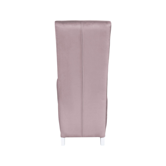 Set 2 scaune living VANESSA, picioare lemn alb, stofa roz pudra, 47x60x110 cm [4]